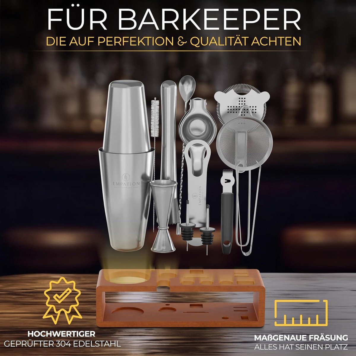 Boston Cocktail Set 825 ml RVS - Professionele Shakerset met Standaard en Receptenboek