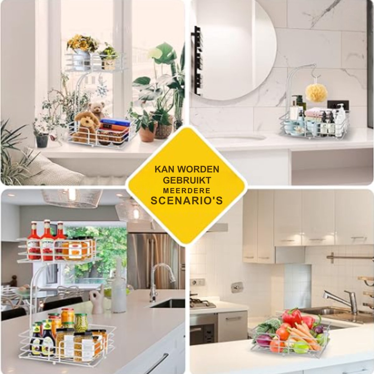 Fruitschaal - Fruitmand - Stijlvol Ontworpen - Modern Ontwerp - Fruit Etagere - Groentemand