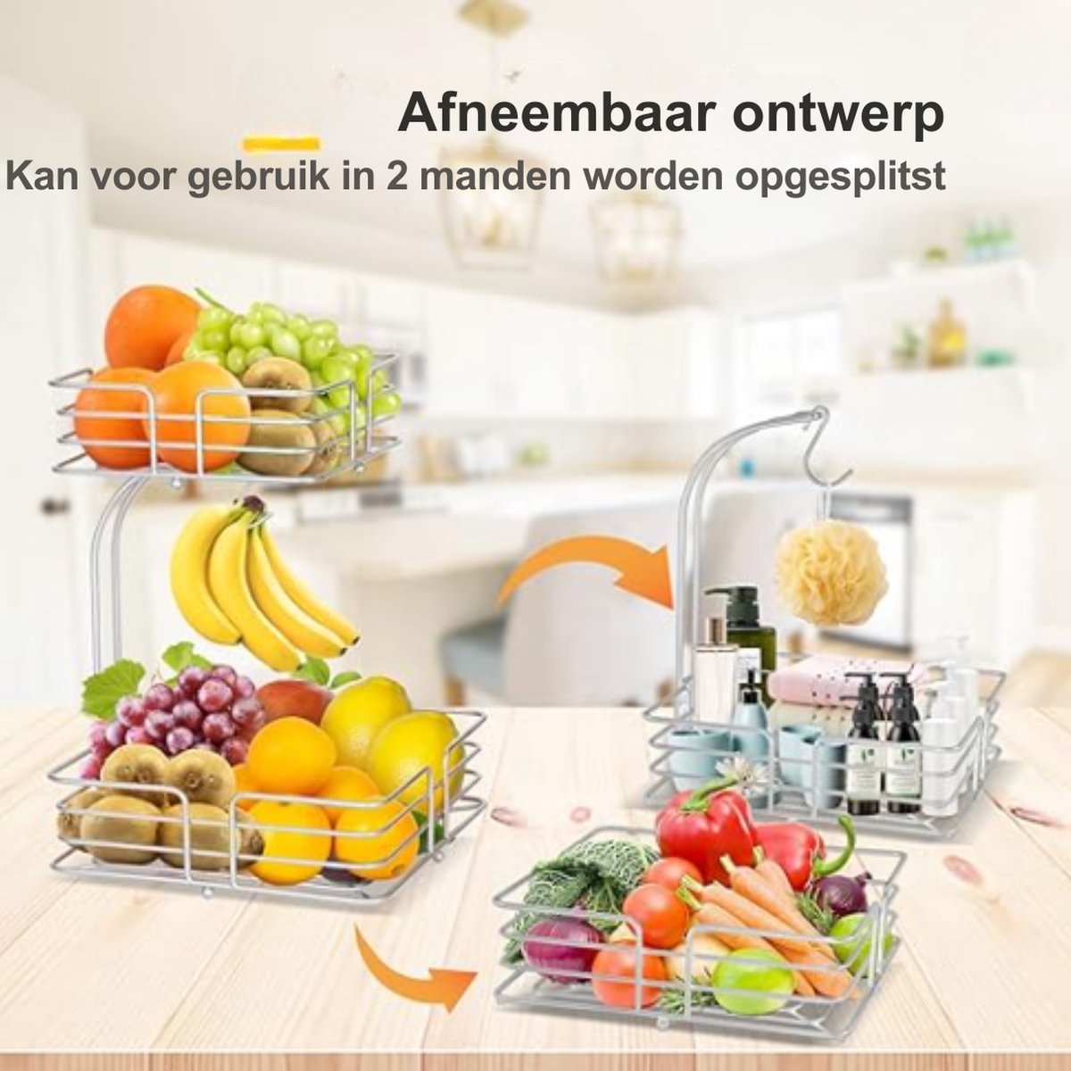 Fruitschaal - Fruitmand - Stijlvol Ontworpen - Modern Ontwerp - Fruit Etagere - Groentemand