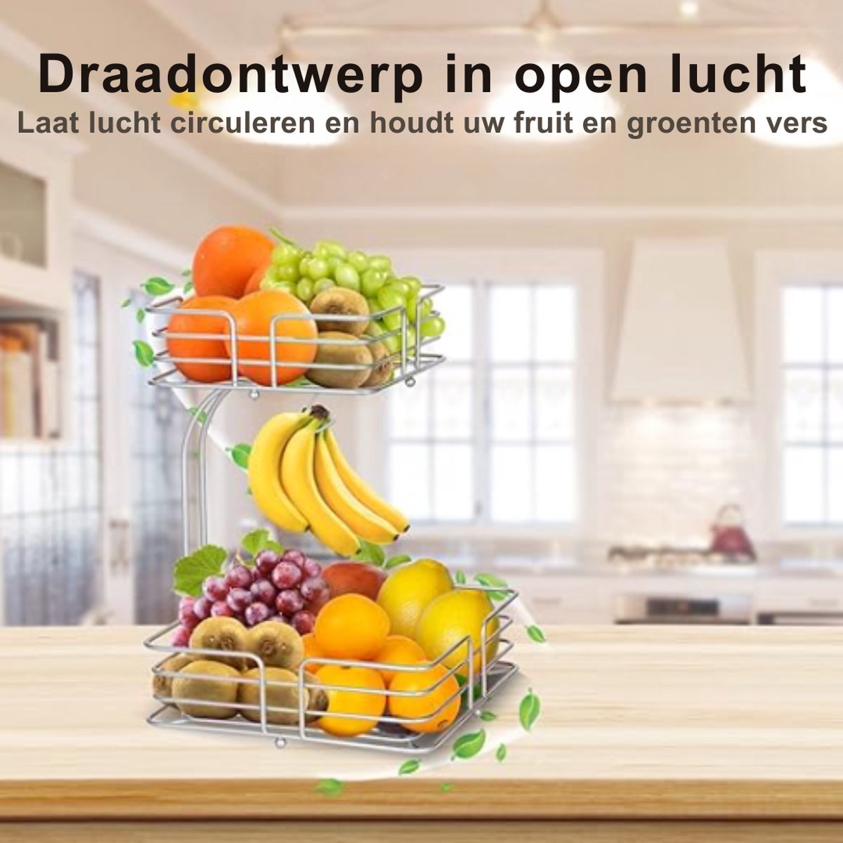 Fruitschaal - Fruitmand - Stijlvol Ontworpen - Modern Ontwerp - Fruit Etagere - Groentemand