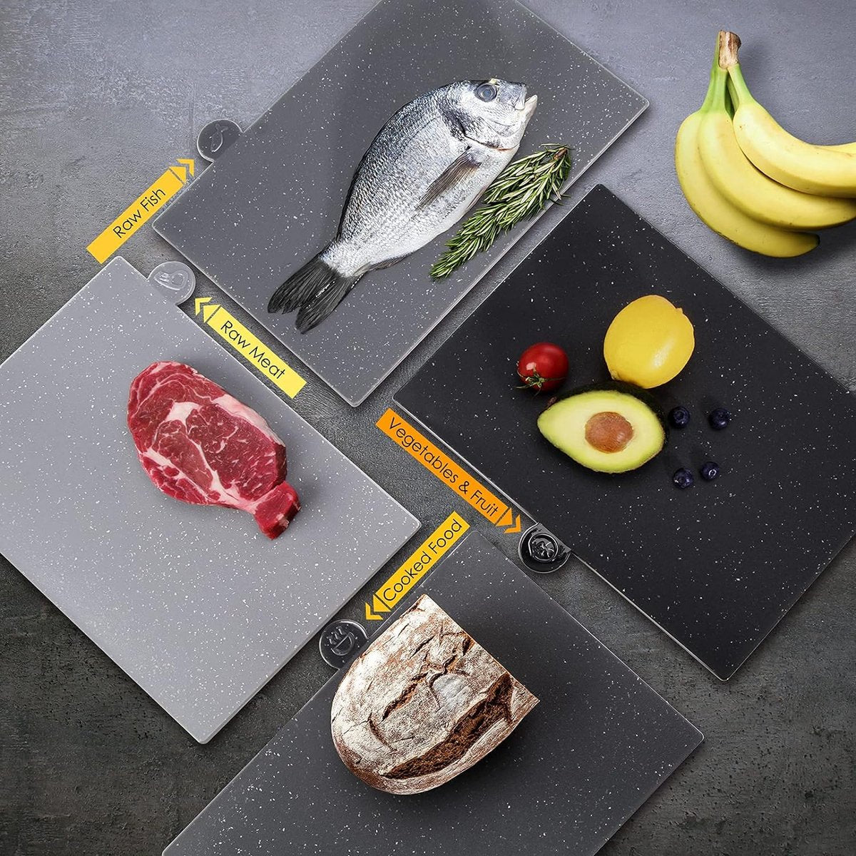 Cutting Board Set With Holder - Kitchen Utensils - Modern Design - Cutting Board - Cutting Board Set - Cutting Boards Set - Cutting Boards - Must-Have For The Kitchen!