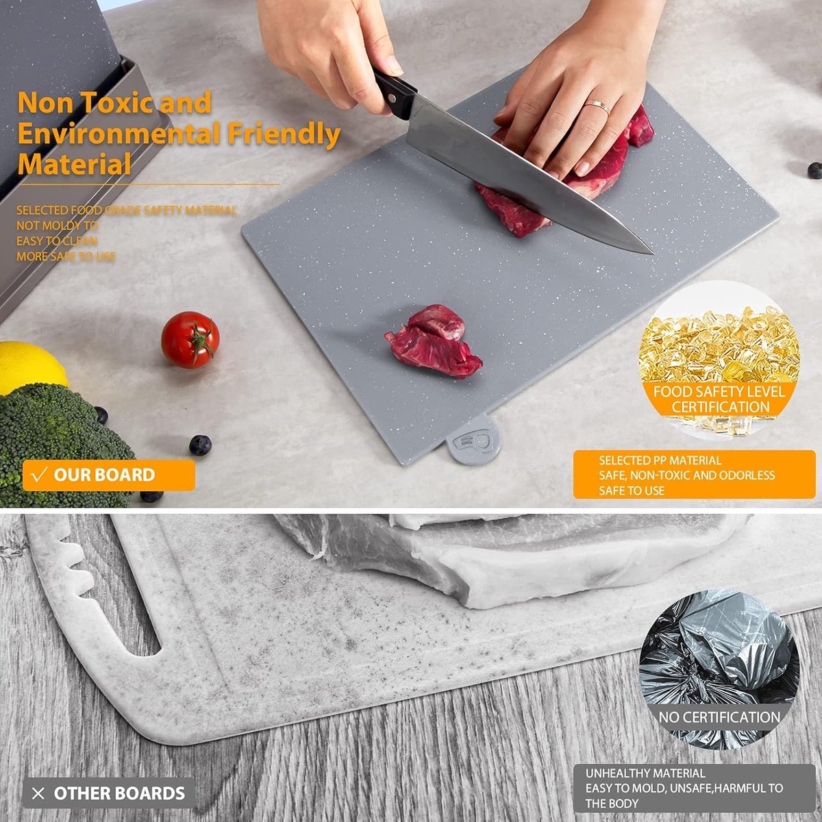 Cutting Board Set With Holder - Kitchen Utensils - Modern Design - Cutting Board - Cutting Board Set - Cutting Boards Set - Cutting Boards - Must-Have For The Kitchen!