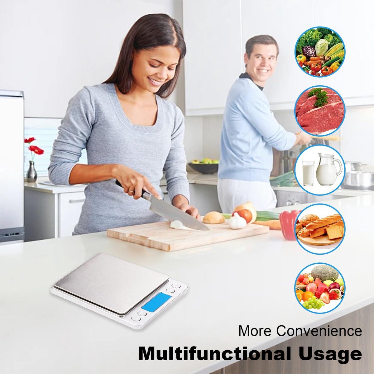 Digital Kitchen Scale - Kitchen Scale 3kg-0.1g Pocket Food Scale Gram and oz for Weight Loss Cooking Baking Jewelry - High Precision Gram Scale with 6 Units Coffee Scale - 2 Trays LCD Tare