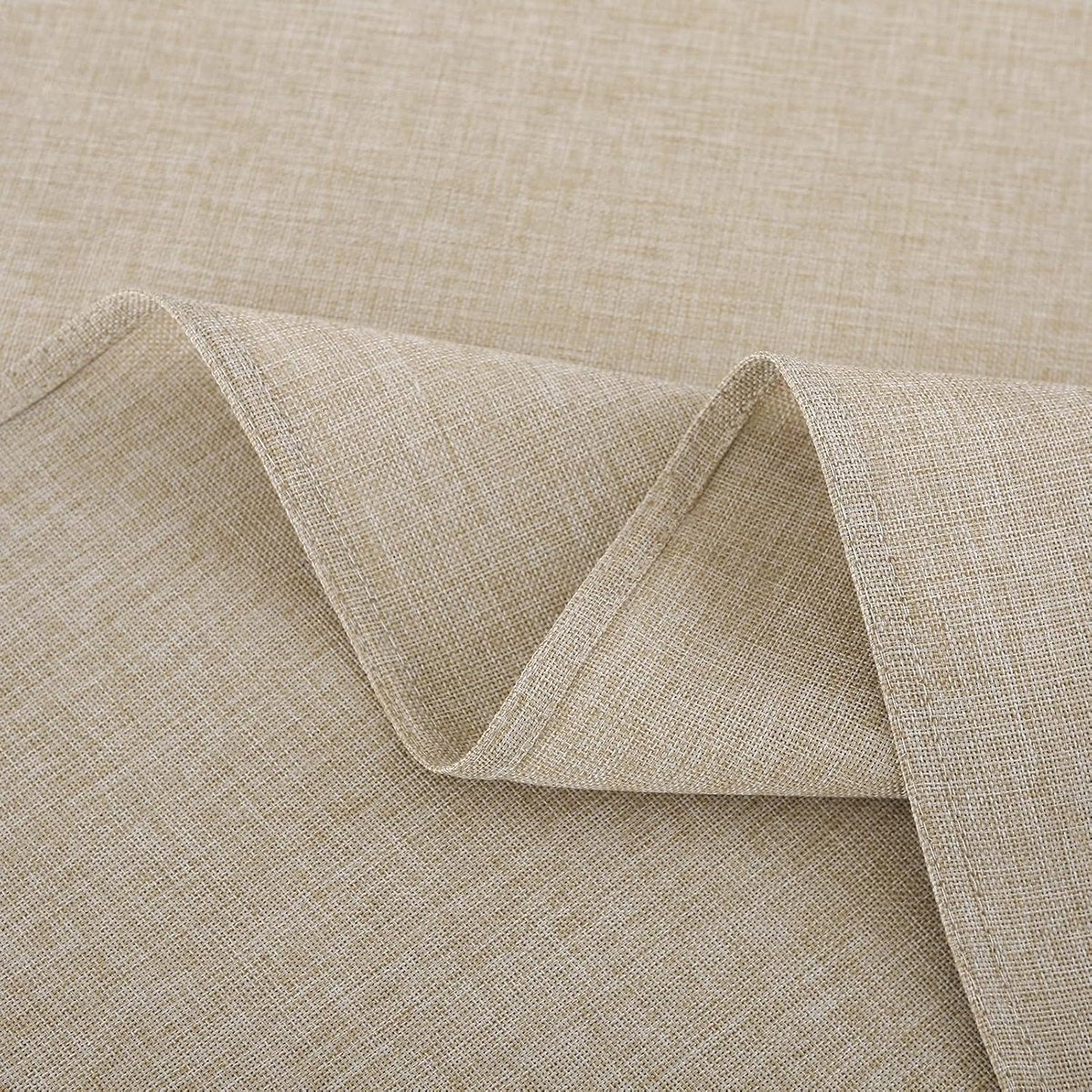 Rond tafelkleed, 180 cm diameter, afwasbaar, linnenlook, beige, waterafstotend, tafellinnen, klein tuintafelkleed, tafelkleed voor camping, bruiloften, verjaardag