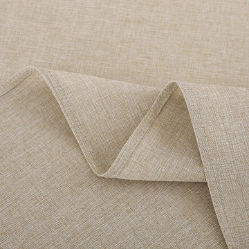 Tafelkleed rond, 180 cm diameter, afwasbaar, linnenlook, beige, waterafstotend, tafellinnen, klein tuintafelkleed, tafelkleed voor camping, bruiloften, verjaardag