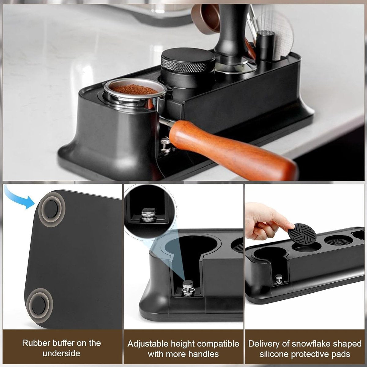Espresso Tamper Station voor Organisatie en Stabiliteit, 51mm / 54mm / 58mm, ABS Koffie Accessoires