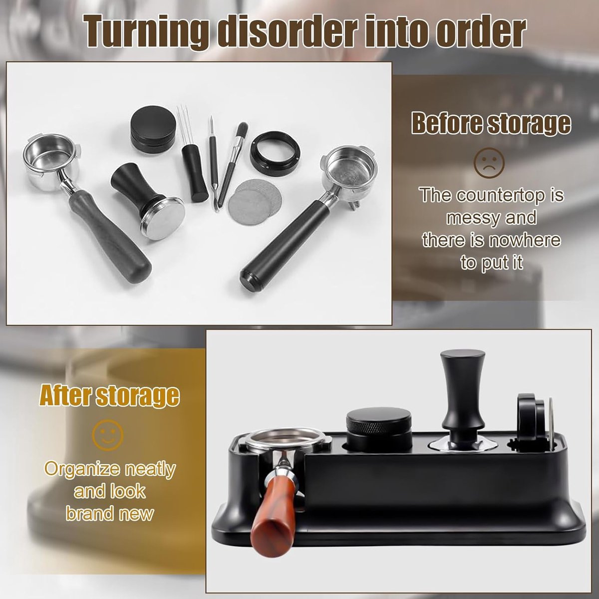 Espresso Tamper Station voor Organisatie en Stabiliteit, 51mm / 54mm / 58mm, ABS Koffie Accessoires