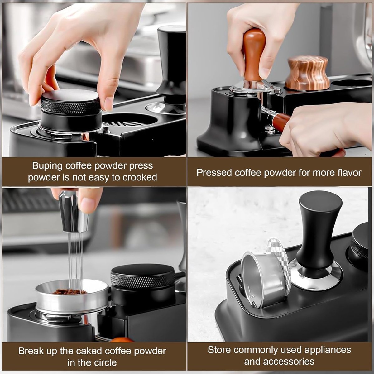 Espresso Tamper Station voor Organisatie en Stabiliteit, 51mm / 54mm / 58mm, ABS Koffie Accessoires