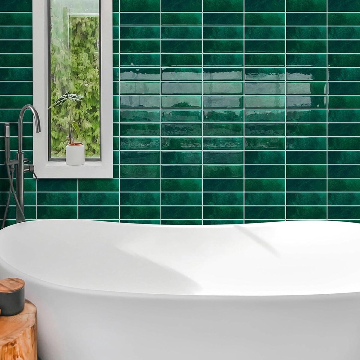 Peel and Stick Groene Metro Tegel Backsplash voor Keuken - 10 vellen (12"×12") Zelfklevende tegels