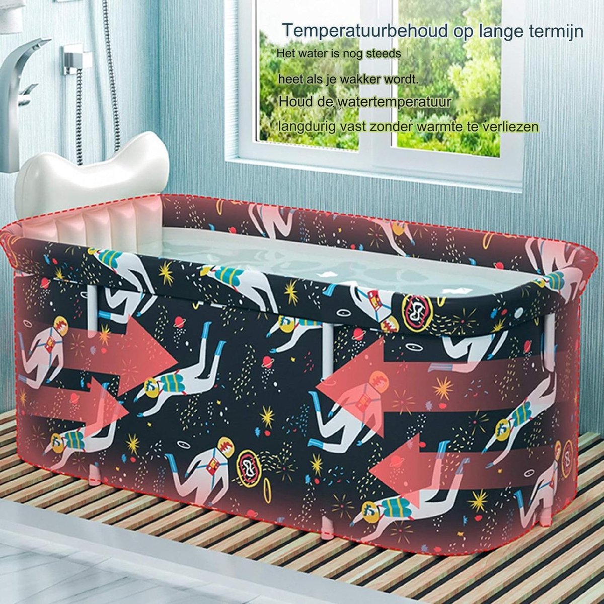 Opvouwbare Badkuip - Inklapbaar - Draagbaar - Verplaatsbaar - Kunststof - Mobiel - PVC-houder - voor kleine badkamers - Volwassenen - Kinderen - 120 x 55 x 50 cm