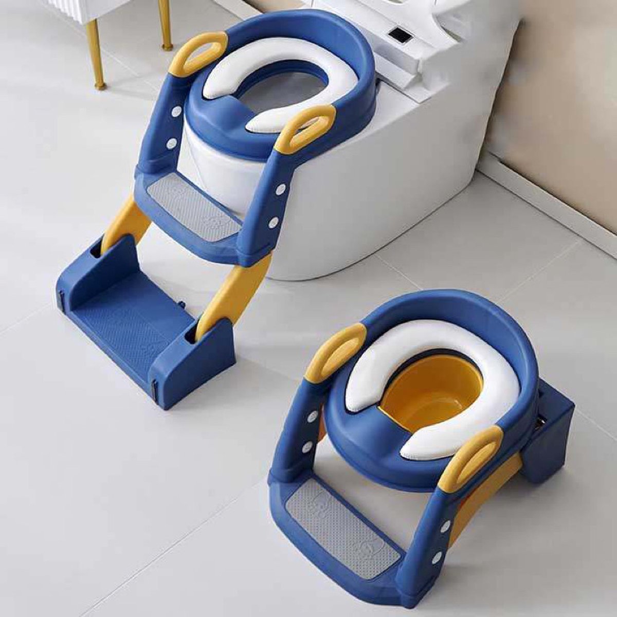 WC Verkleiner 2-in-1 - WC verkleiner met Trap - WC trainer - Zachte Zitting - Opvouwbare wc bril - Zindelijkheidstraining kind-