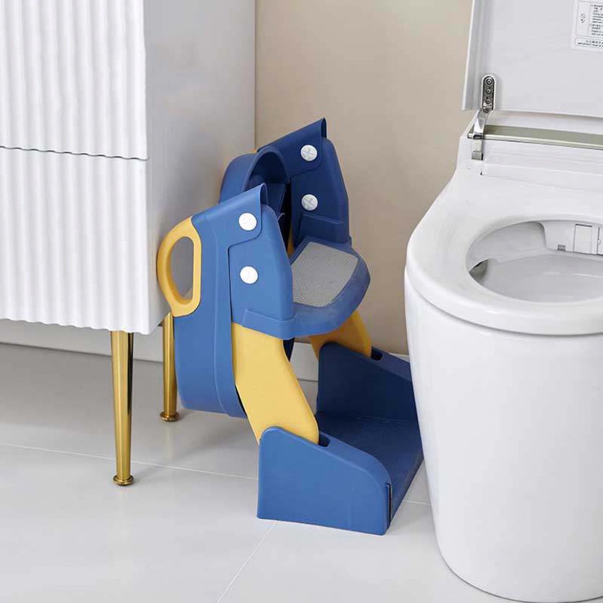 WC Verkleiner 2-in-1 - WC verkleiner met Trap - WC trainer - Zachte Zitting - Opvouwbare wc bril - Zindelijkheidstraining kind-