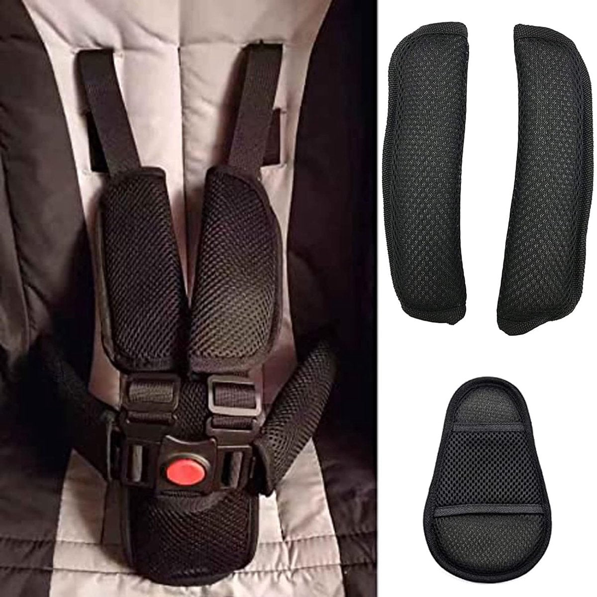 Baby safety belt, 5-point harness, stroller seat belt, pram buggy strap, suitable for stroller, high chairs, shoulder pad car, buggy strap, baby protection, shopping cart