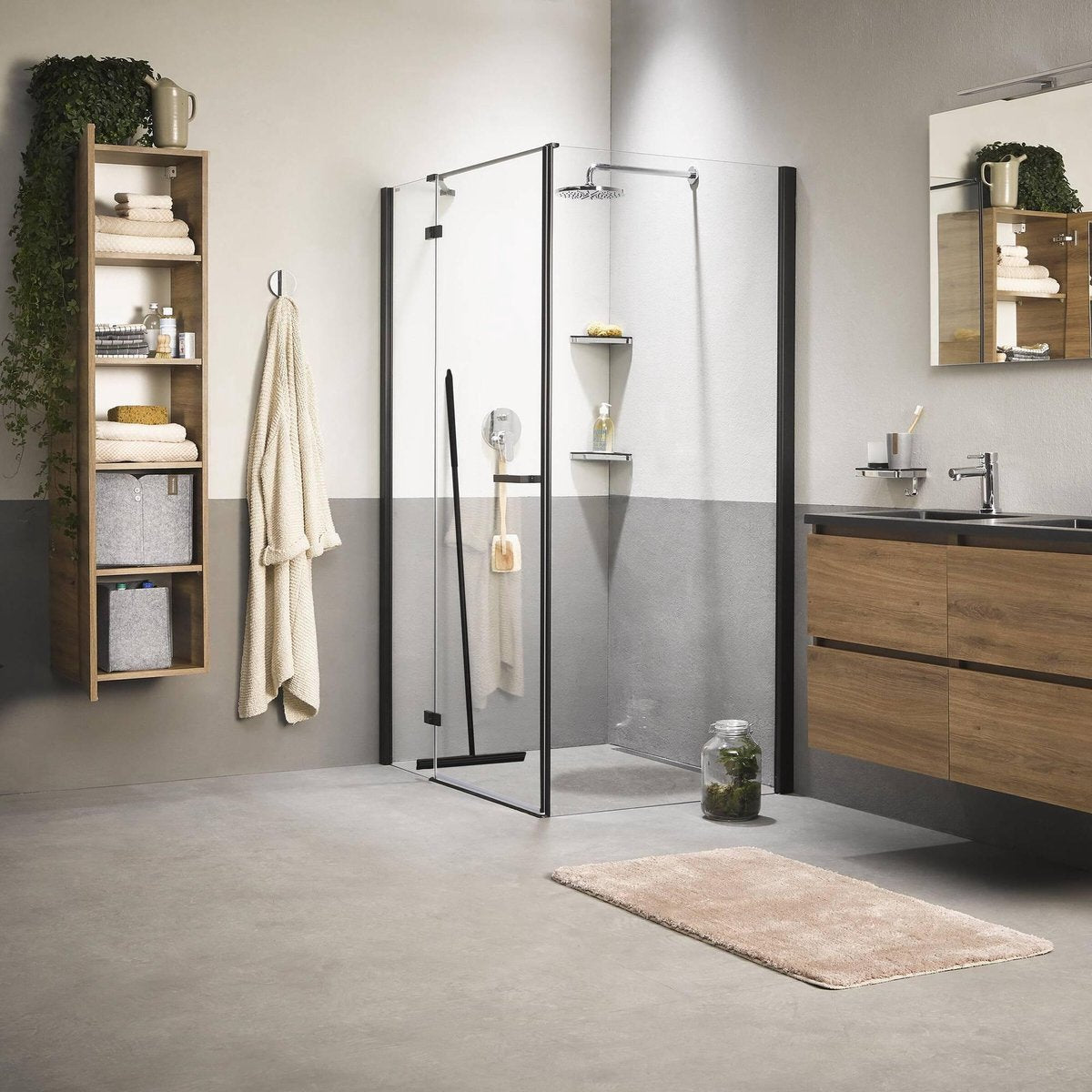Vloertrekker met steel - brede wisser - vloerwisser - douwtrekker - vloertrekker badkamer - trekker douche - badkamer accessoires