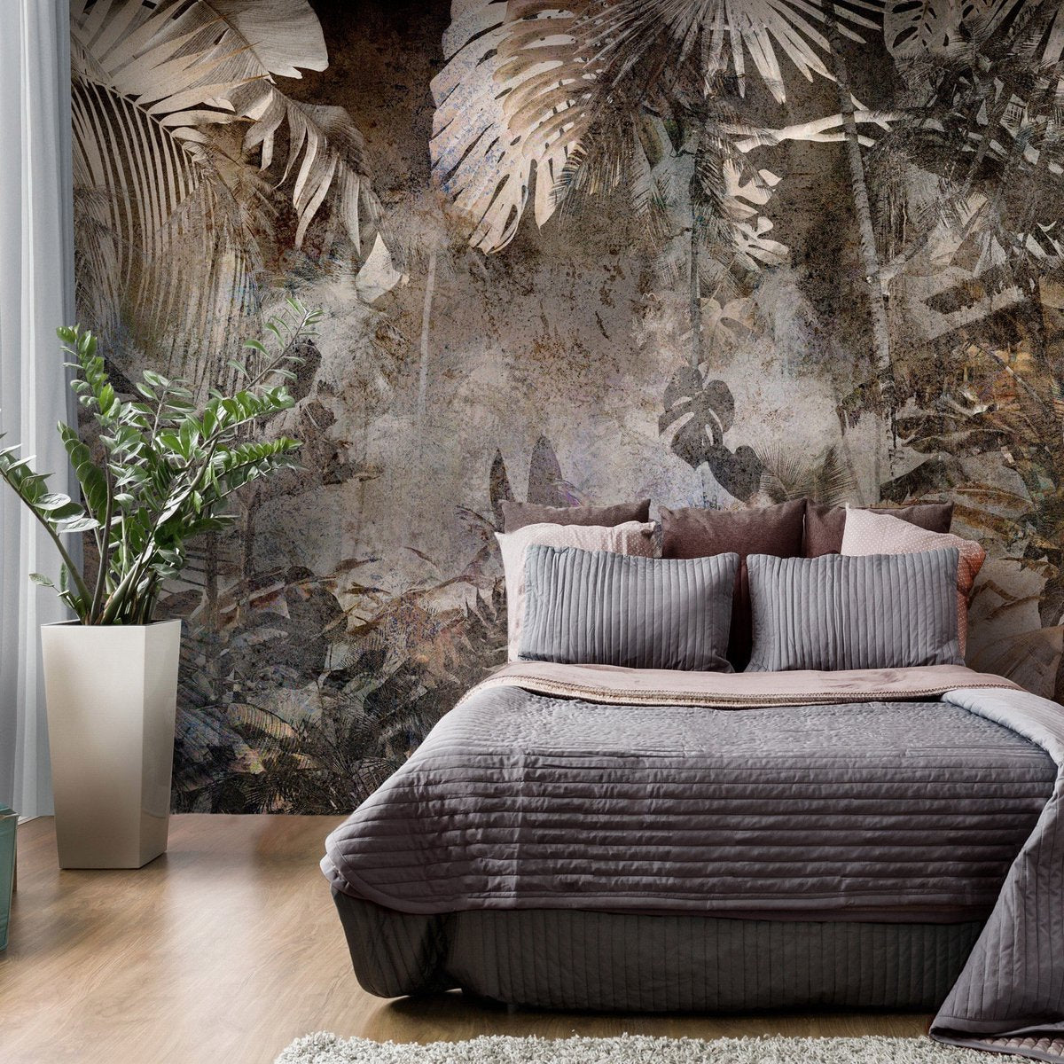 Fotobehangkoning - Behang - Vliesbehang - Fotobehang - Mysterious Jungle - 400 x 280 cm