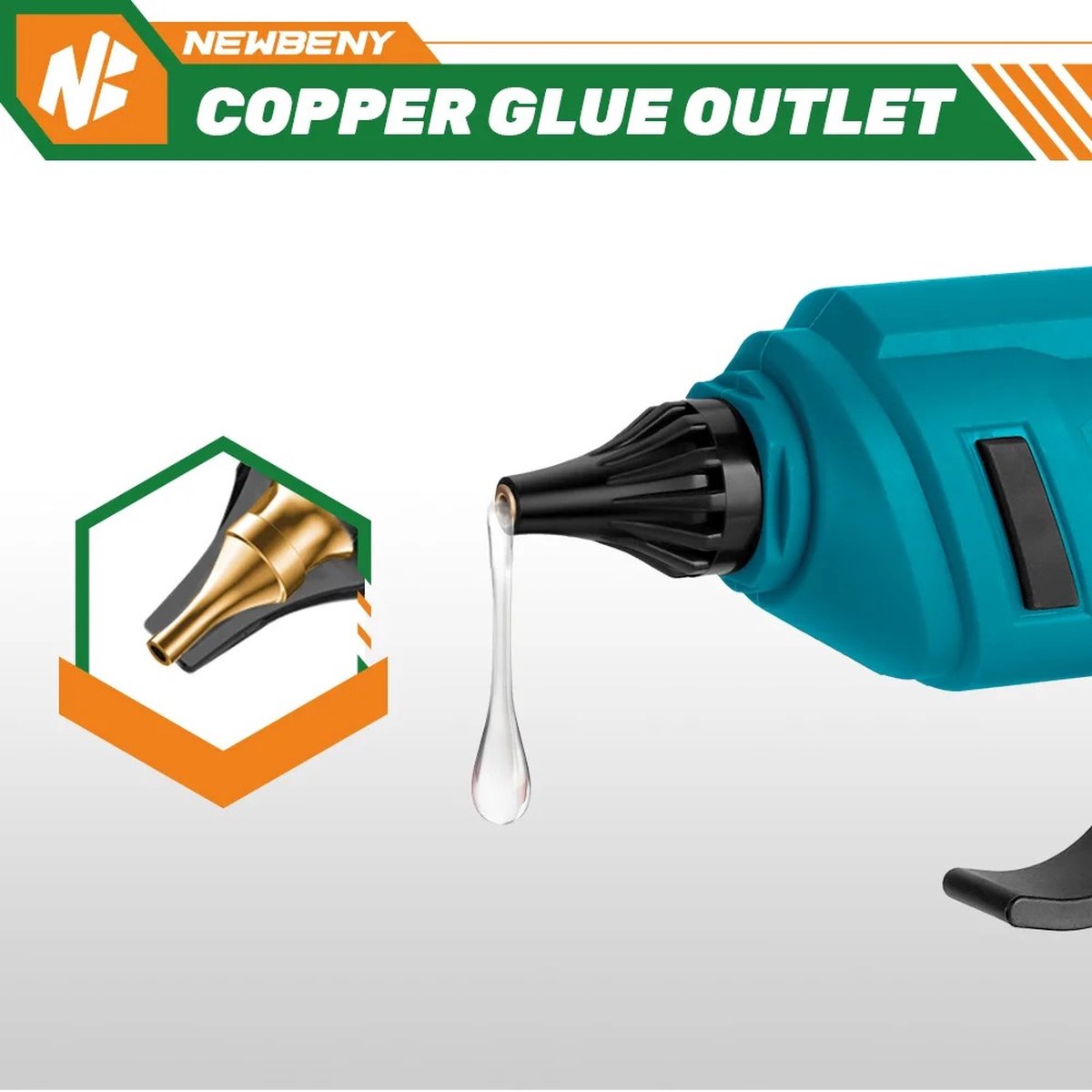 Cordless Hot Glue Gun - Cordless - Includes 2 Batteries - Free 10 Glue Sticks - Suitable for Makita B series 18V Tool Batteries - 100 WATT - Heats Up To 280 Degrees - 11mm Diameter - Blue