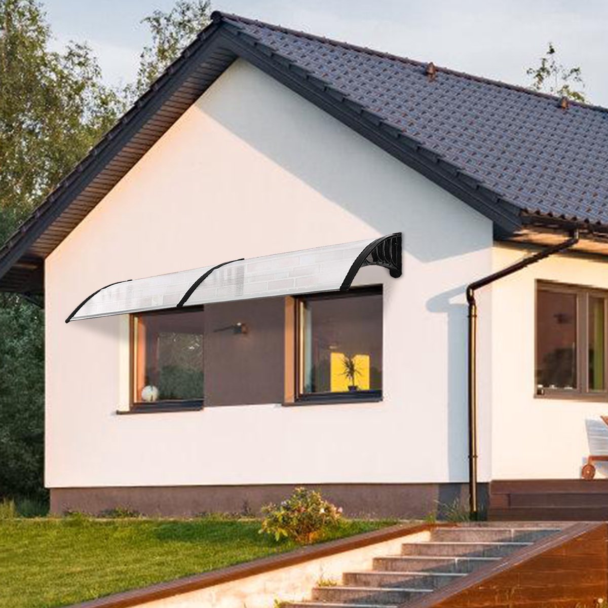 100*300CM Deurluifel afdak deurluifel Voordeurluifel polycarbonaat transparant