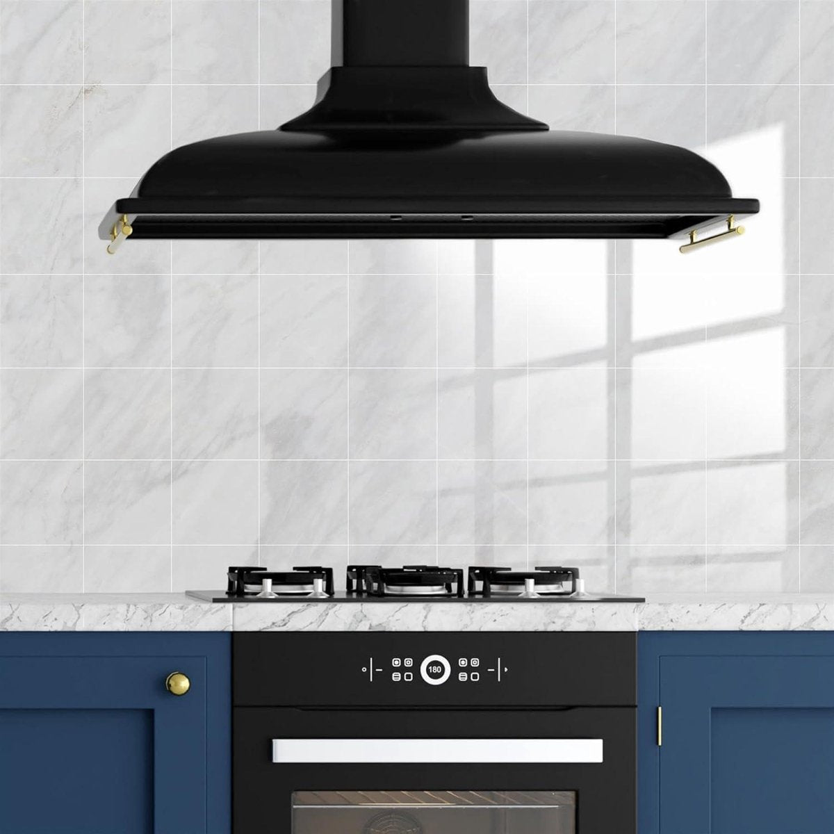 Zelfklevende tegelstickers 15x15cm lichtgrijs marmer badkamer keuken - 24 stuks