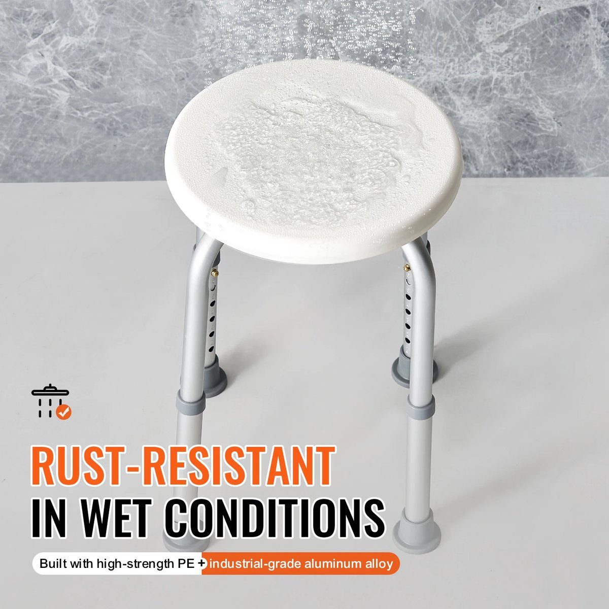 Affordable Goods® Shower Chair - Shower Stool - Shower Chairs - Height Adjustable Shower Stool - Non-Slip