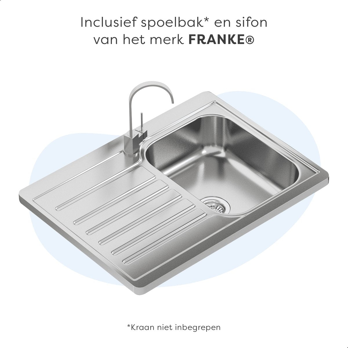 Small Kitchen Sleek - 120cm - Mini Kitchenette - Kitchenette with Franke Sink - Cheap Kitchen Cabinet