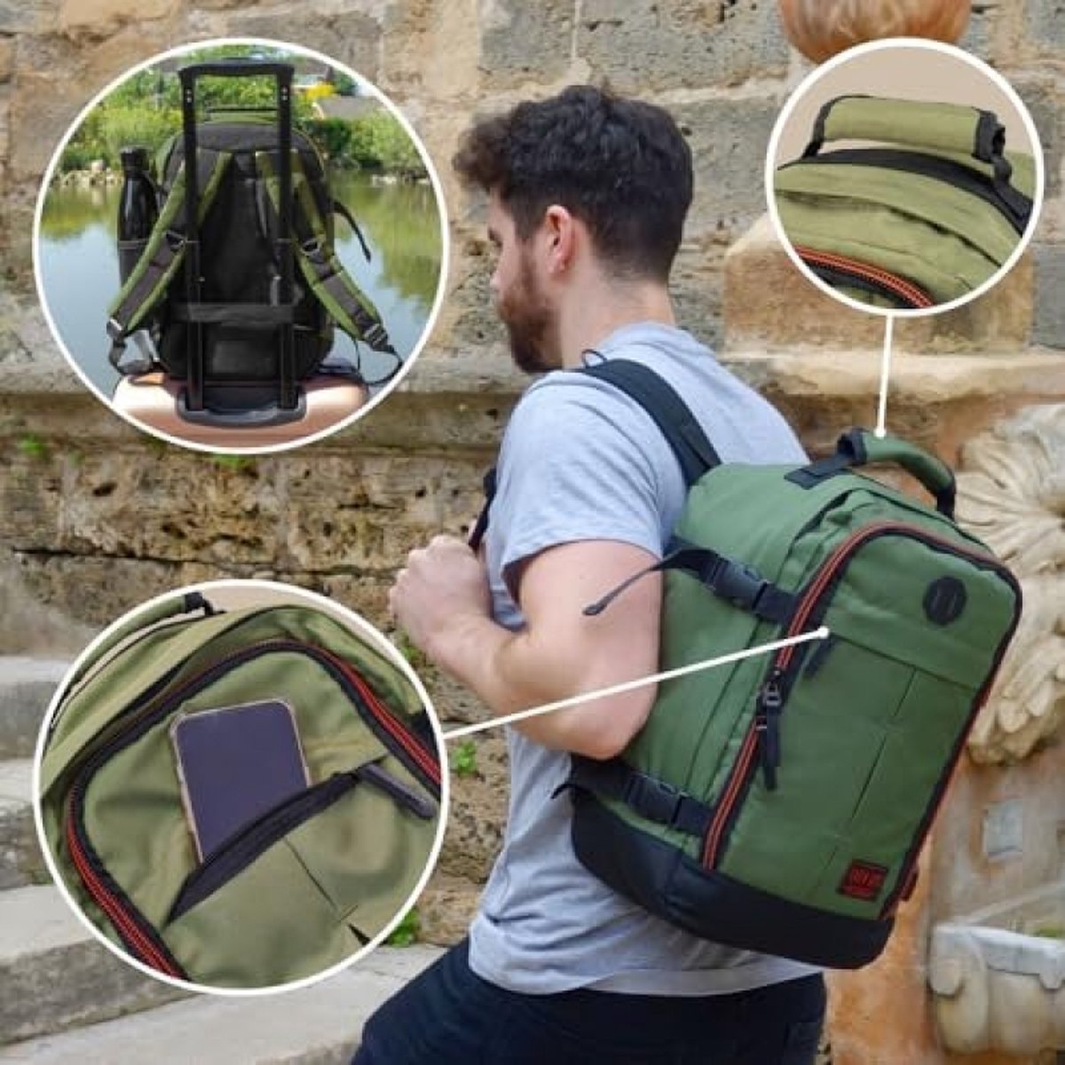 Cabin Max Stowaway kleine rugzak, 20 liter, reistas, geschikt als handbagage in het vliegtuig