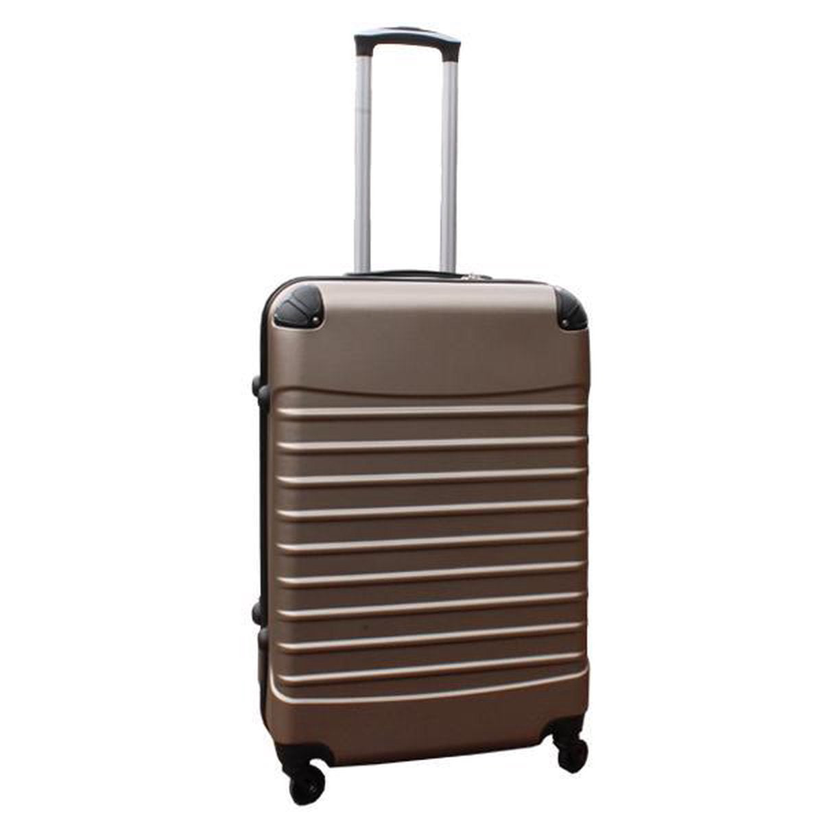 Travelerz kofferset 2-delig ABS groot - met cijferslot - 69 liter - zilver – goud