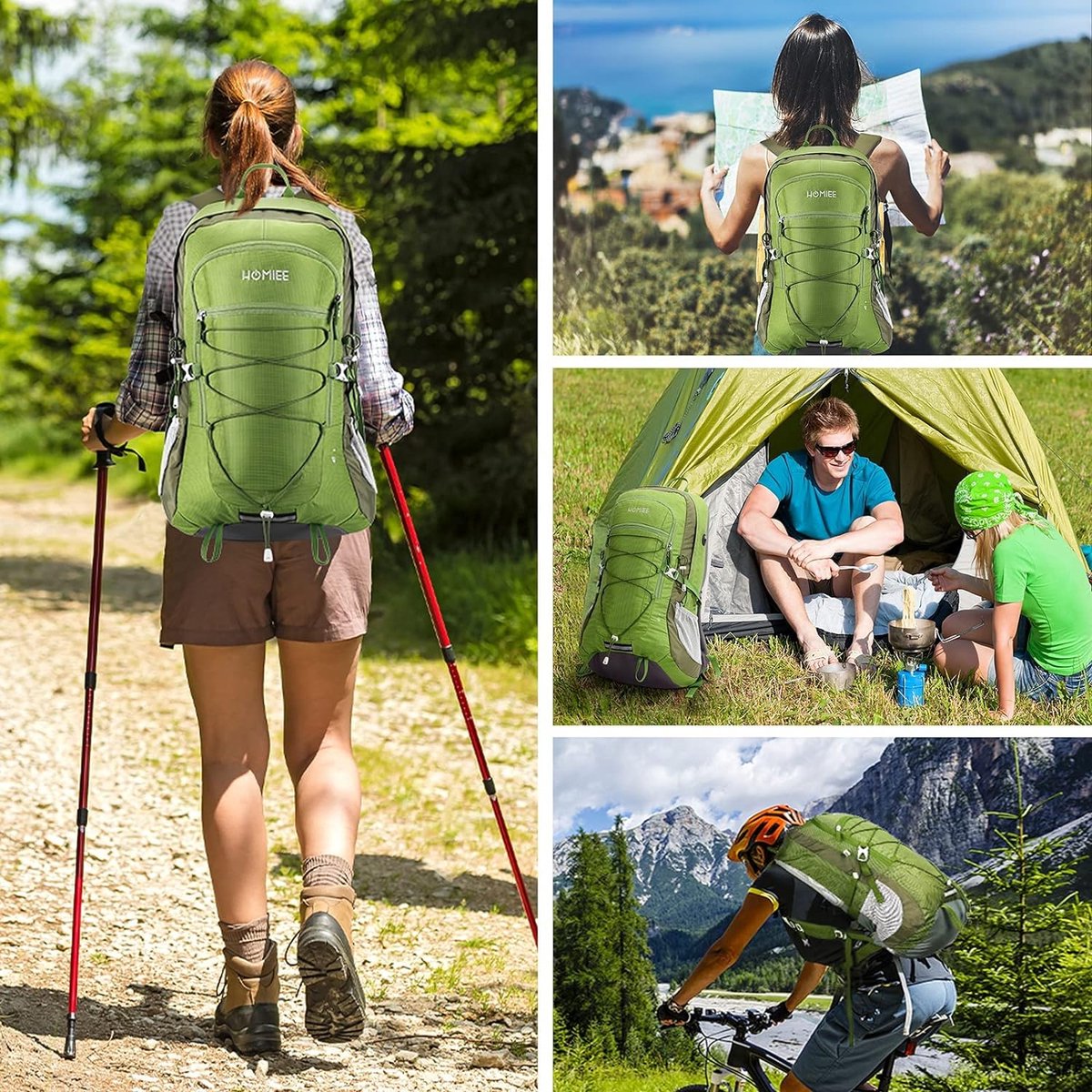 Hiking backpack, 45 litres, waterproof backpack for men and women, trekking backpack, travel backpack, outdoor backpack with reflective strips, for hiking, cycling, climbing, mountaineering and travelling