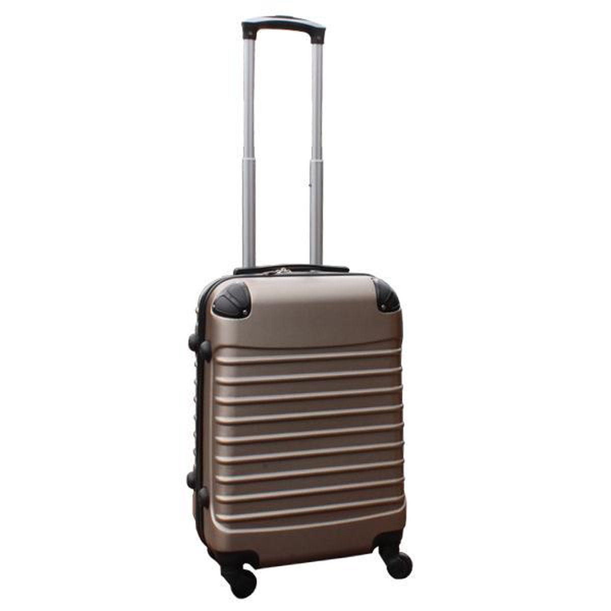 Kofferset 2-delig ABS handbagage koffers - met cijferslot - 39 liter - zilver - groen