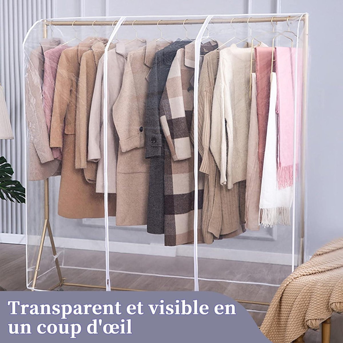 Transparante Kledingrekhoes - Sterke Rits en Documentenvak