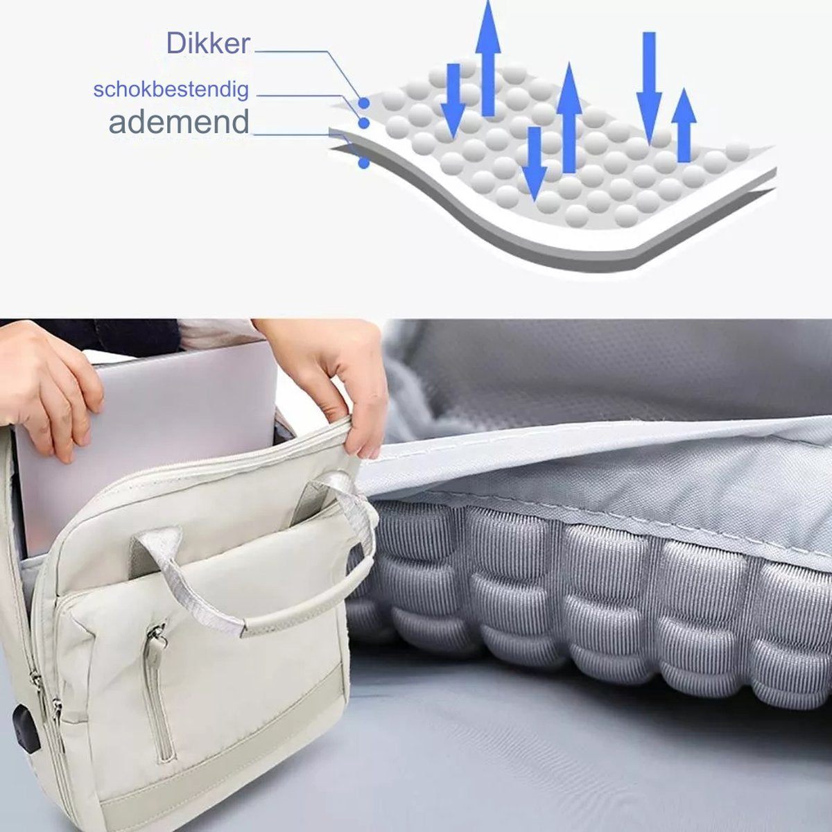 Laptop backpack with electronics organizer, USB charging port, fits 15.6 inch computer, waterproof and wear-resistant backpack for school, travel, work