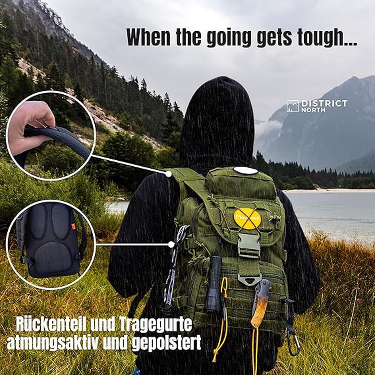 Militaire rugzak "Hoofddeksel" 28L | Het origineel - Extra waterafstotend | Tactical Daypack - Ook perfect als outdoorrugzak | Duitse legerrugzak | Survival rugzak