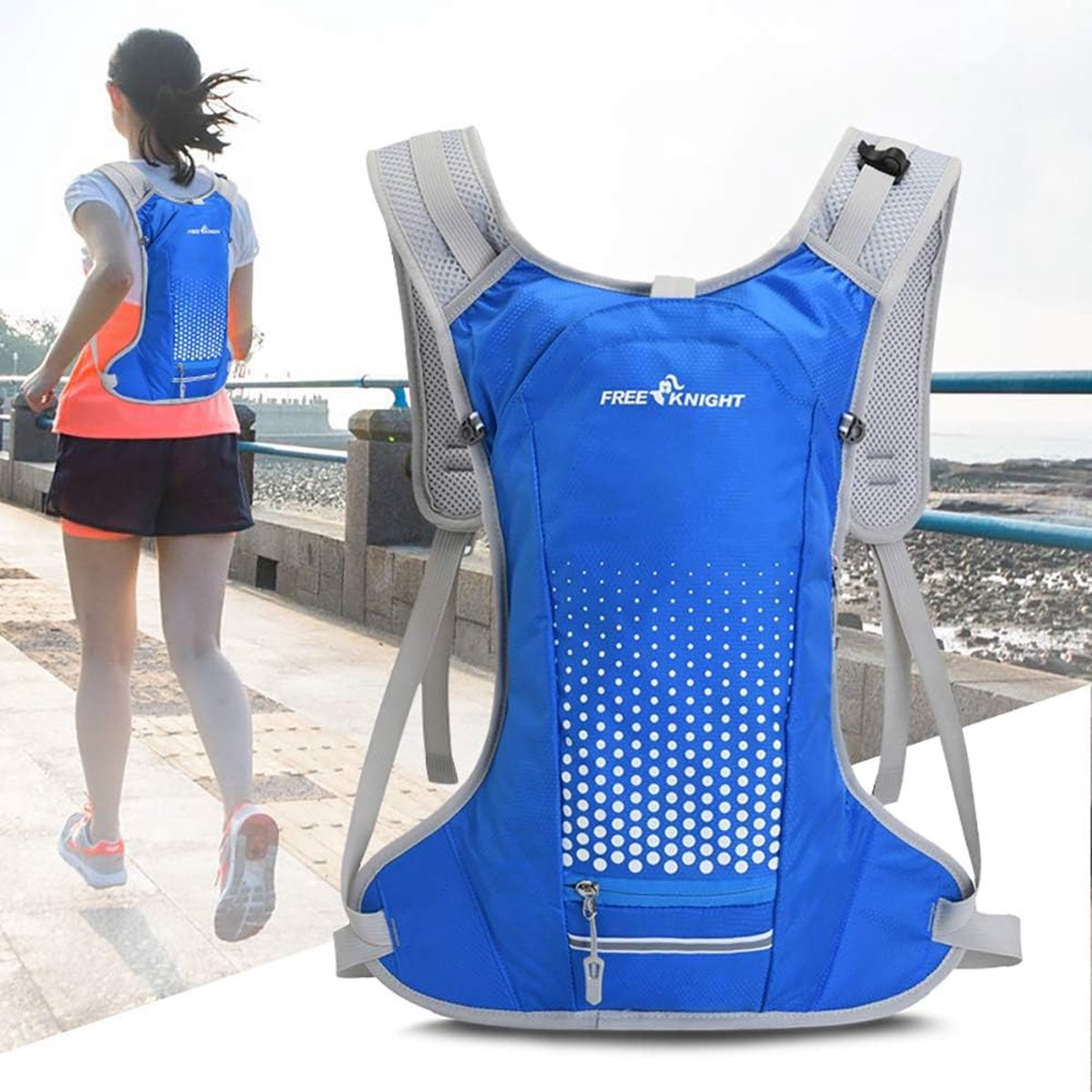 Waterproof and Breathable Cycling Backpack with Helmet Organizer for Cycling, Running and Hiking