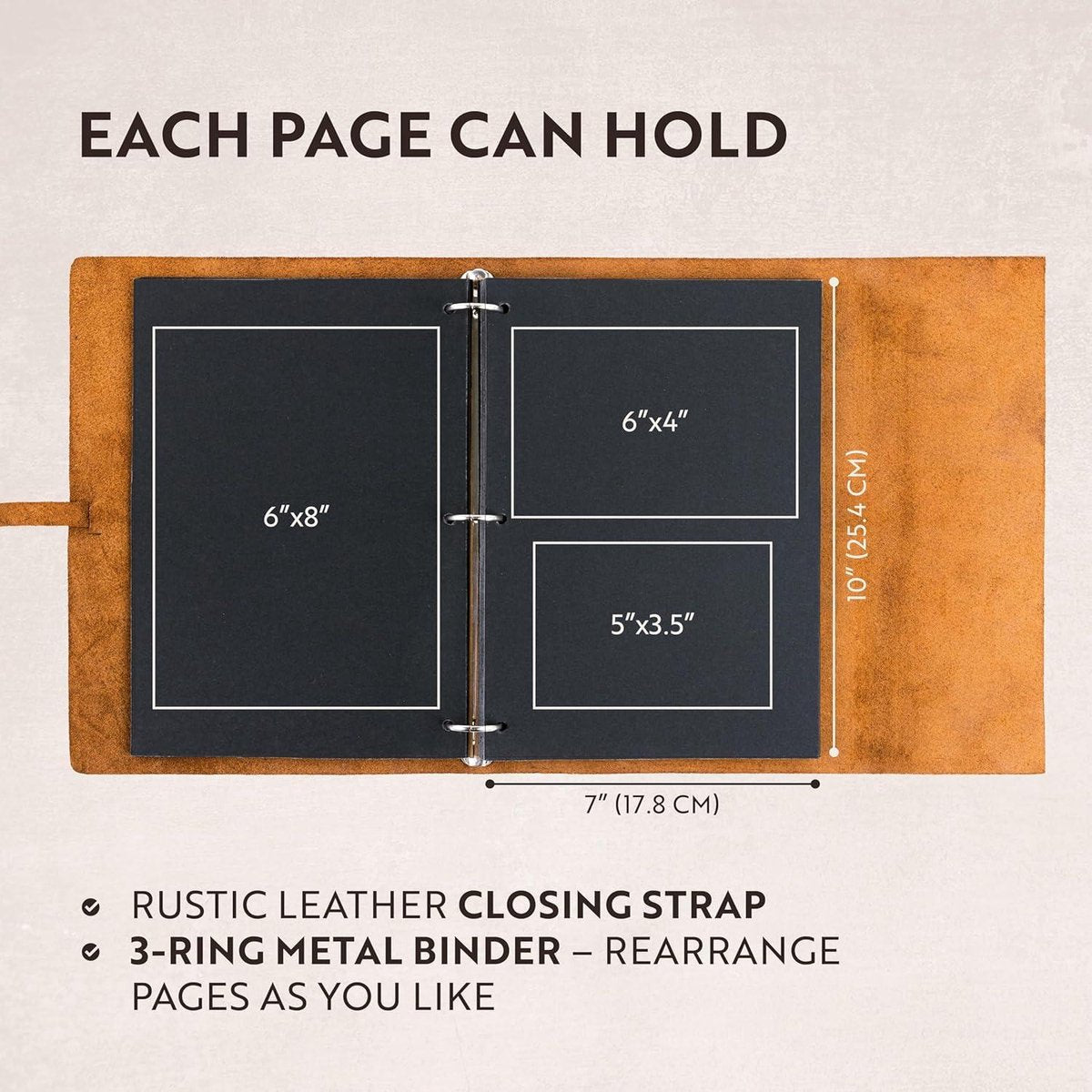 Photo album Handmade Leather scrapbook full grain buffalo leather beautiful wedding photo album with leather strap