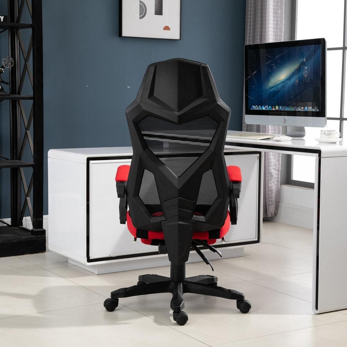 Gaming Stoel - Gaming stoel - Gaming chair - Met voetensteun - Racing stijl - Zwart/Rood