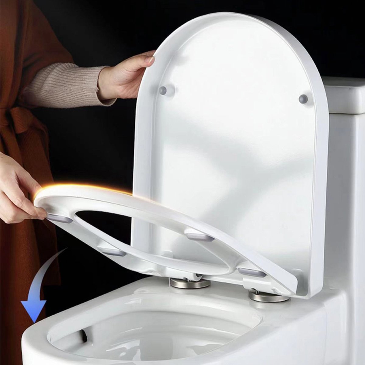 Adjustable U-shaped toilet seat-WC seat-Optimal Comfort and Style -white