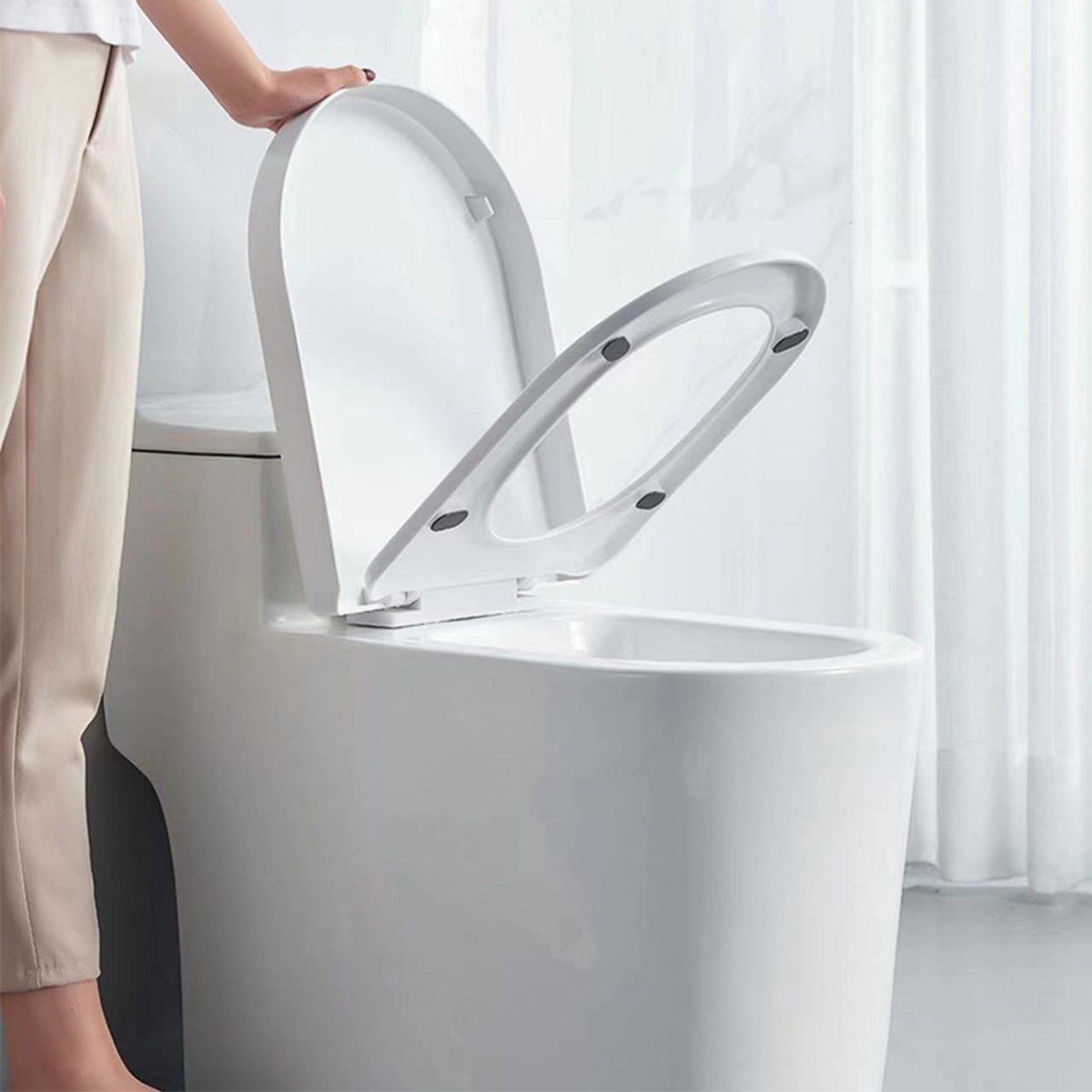 Adjustable U-shaped toilet seat-WC seat-Optimal Comfort and Style -white