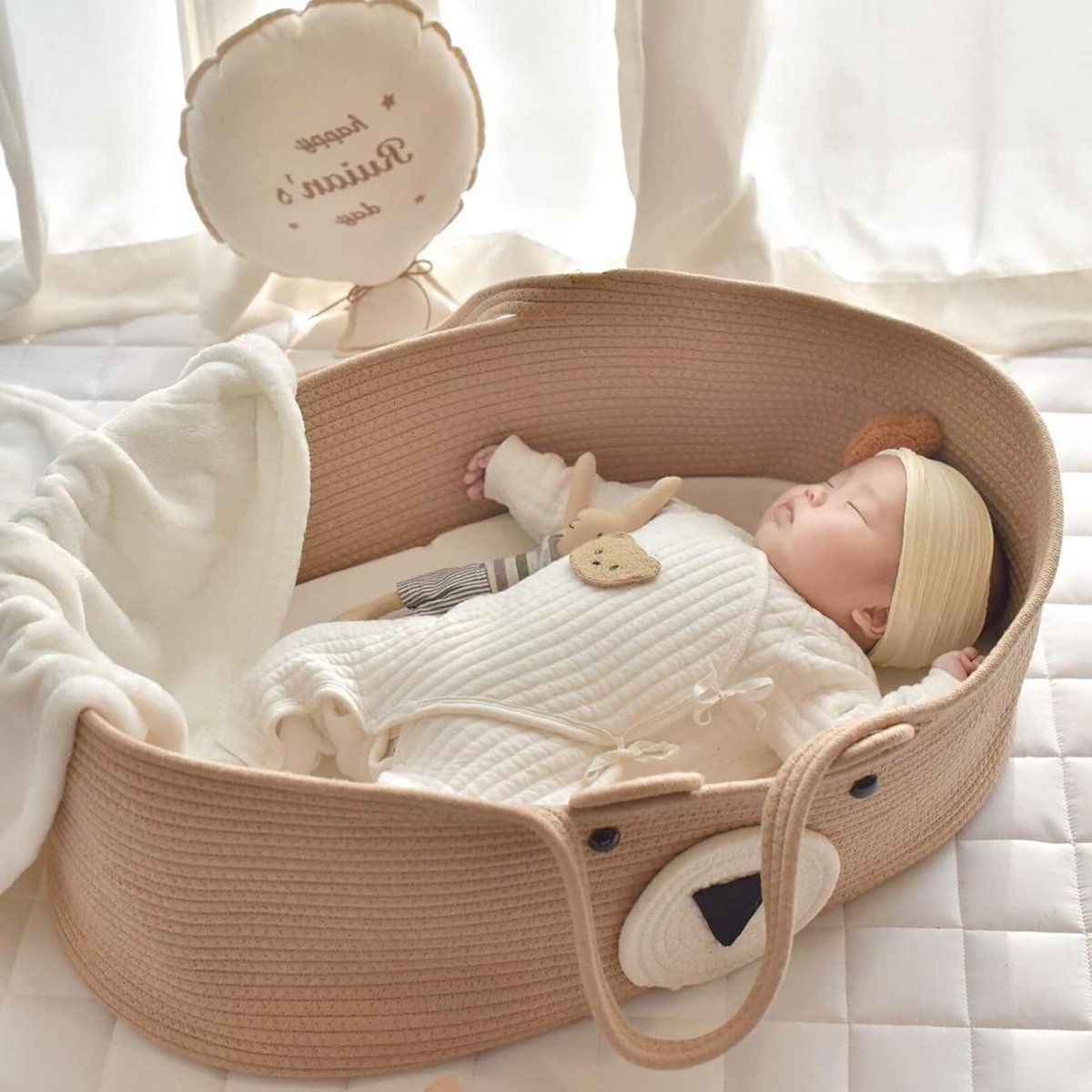 Babymand Mozes Mand Draagbare Handmand Katoenen Touw Wieg Slaapzak Buitenreizen - Baby Beddenset - Co-slaper