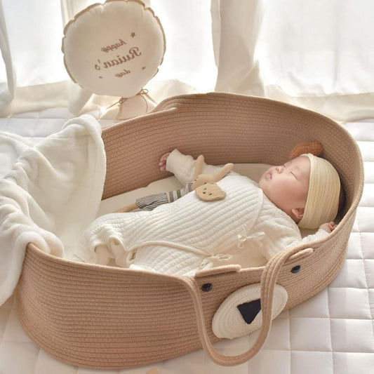 Babymand Mozes Mand Draagbare Handmand Katoenen Touw Wieg Slaapzak Buitenreizen - Baby Beddenset - Co-slaper