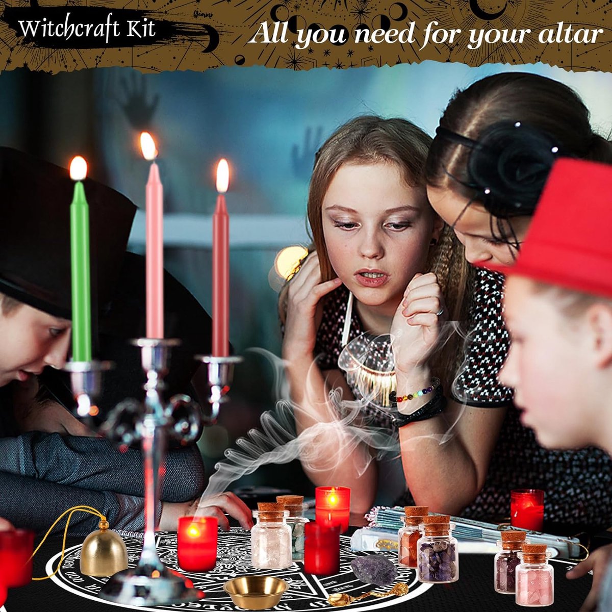 64PCS Wicca Benodigdheden Hekserij Set Hekserij