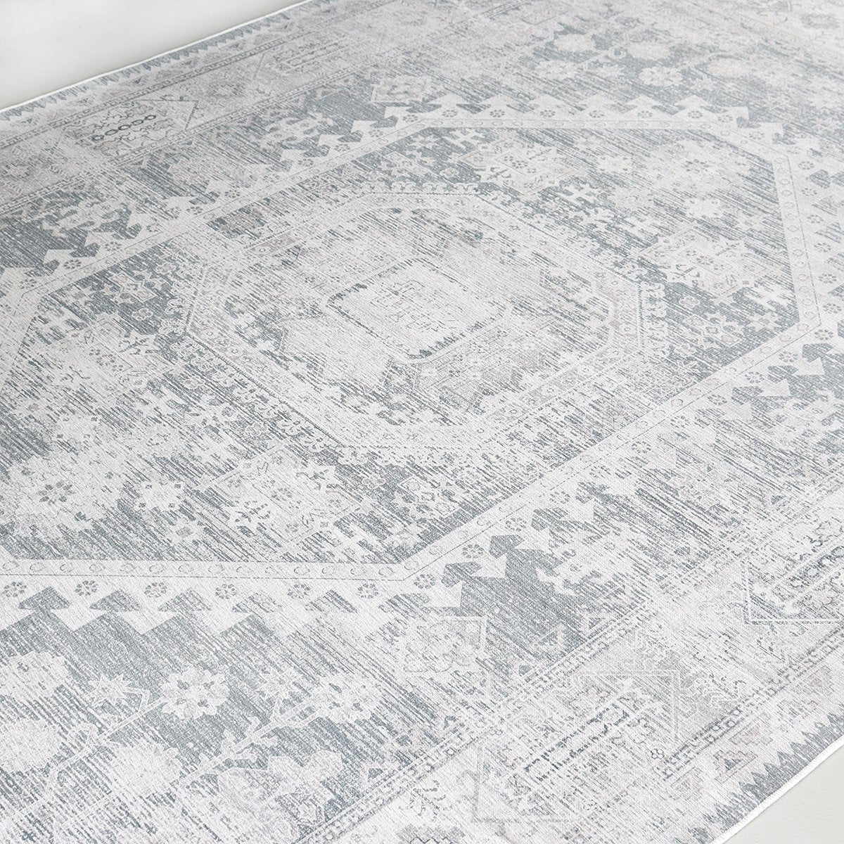 Vloerkleed vintage 200x300cm wit grijs Perzisch Oosters tapijt