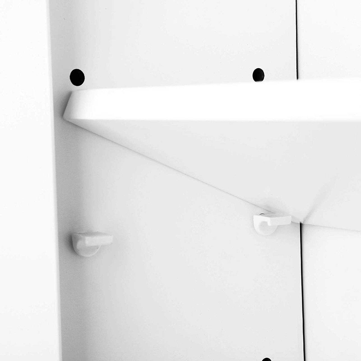 Bovenkastje, bovenkastje, badkamerkast, wandmontage, medicijnkastje met in hoogte verstelbare plank, badkamerkastje, dubbele deur, open vak, 60 x 20 x 70 cm, wit BBC27WT - Black Friday