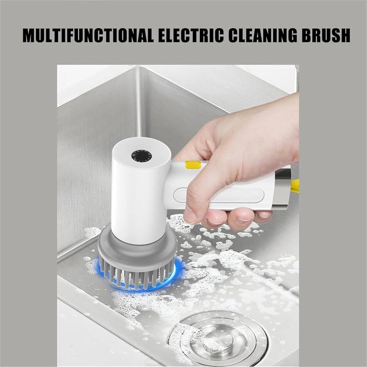 Electric Power Scrubber Cleaning Brush - 3 Brushes - Waterproof - Kitchen Bathroom Tiles