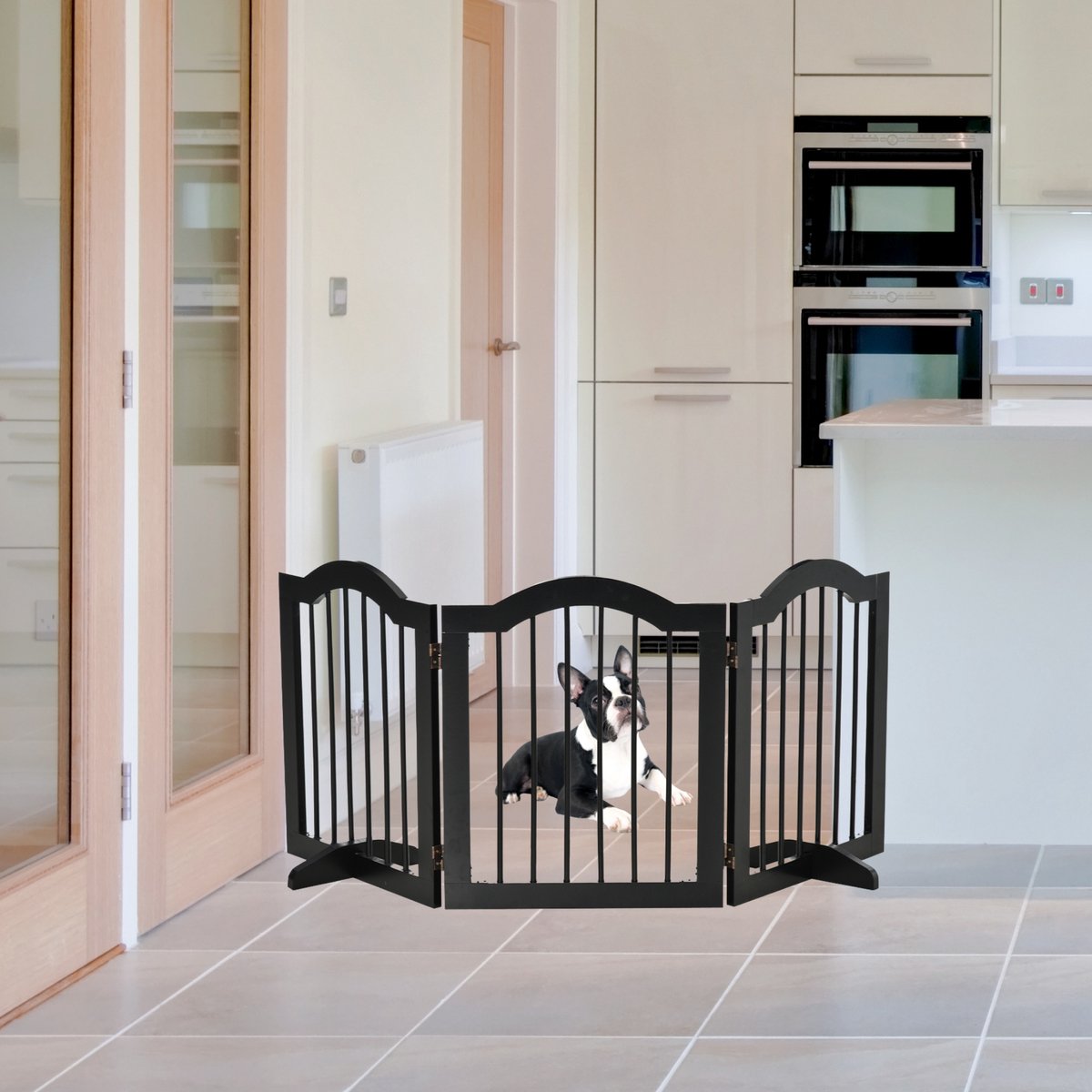 Paws & Claws - Hondenhek – Deurhekje - Dog barrier - 154,5 x 61 cm - Opvouwbaar - Zwart