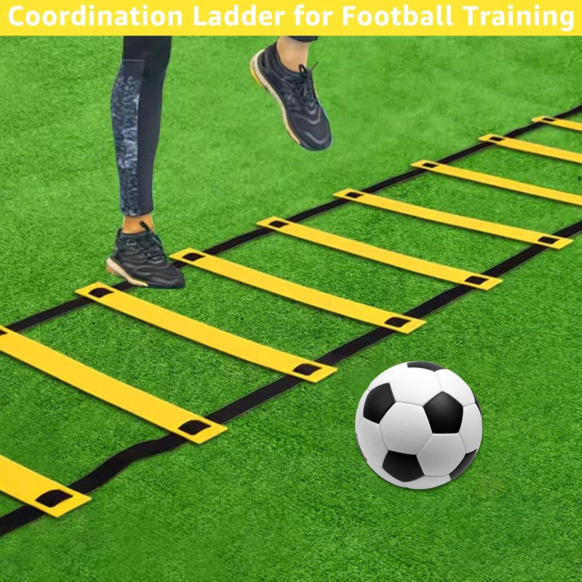 Football Training Equipment - Football Training - Football Coach - Football Gear - Football Training Items - Football Agility Ladder - Speed Ladder Football - Improve your football skills!