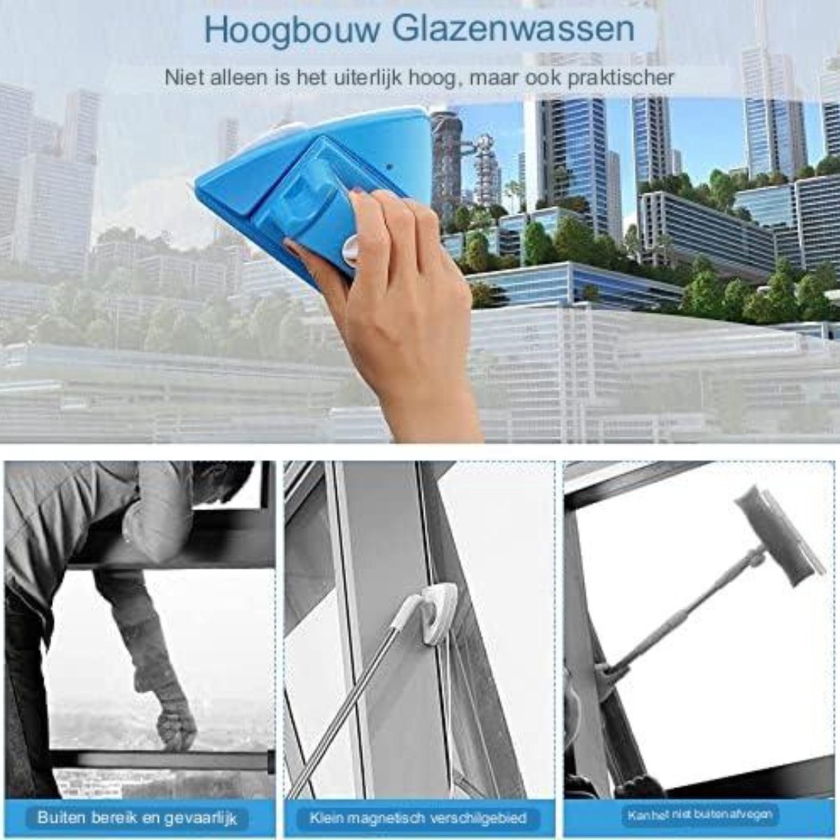 Magnetic window cleaner - Magnetic window wiper - Magnetic window cleaner double glazing - Window cleaning magnet