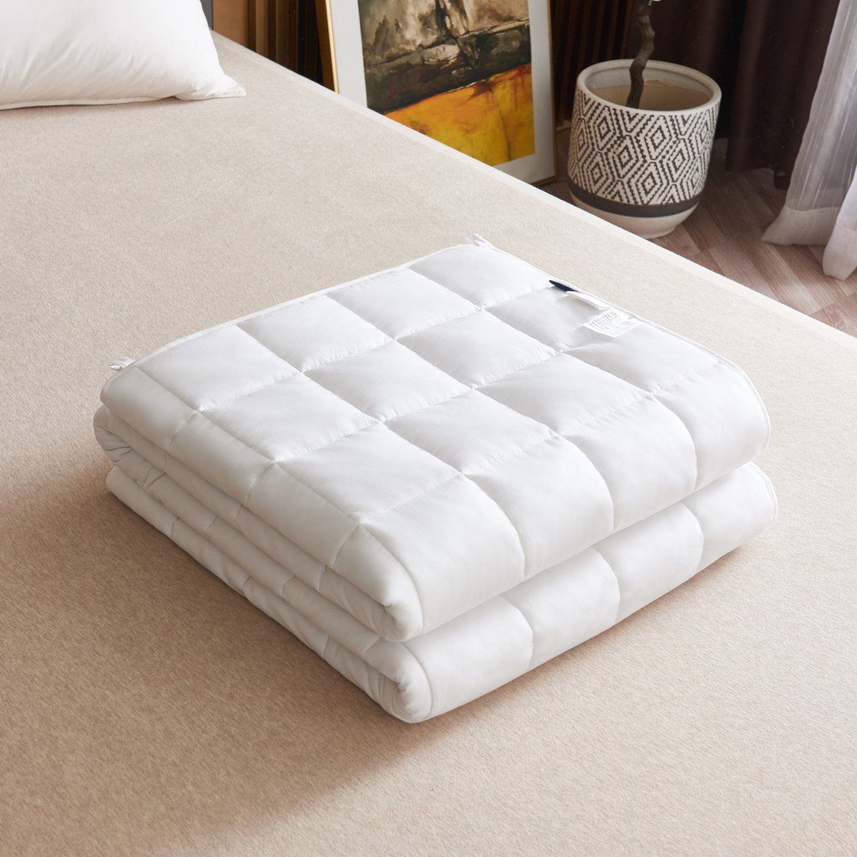 Weighted Blanket - 13kg - Best choice to experience the benefits of 'deep pressure stimulation' - Unique 9-layer structure - Small compartments - Perfectly round micro glass beads - Best material - Try it risk-free for 30 nights