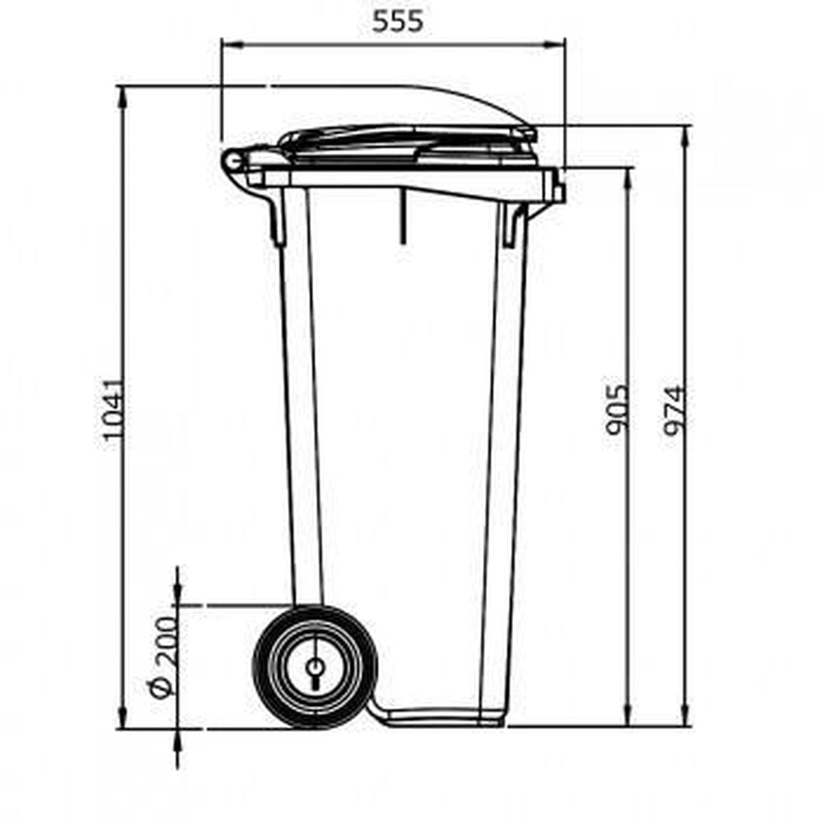Kunststof Kliko Afval Rolcontainer Mini container - 120 liter - Grijs