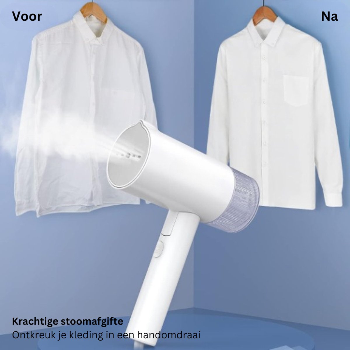Stomer - Krachtige Handstomer voor Snelle en Gemakkelijke Kledingverzorging - Draagbare Kledingstomer met Groot Waterreservoir - 1000 Watt - 150 ML