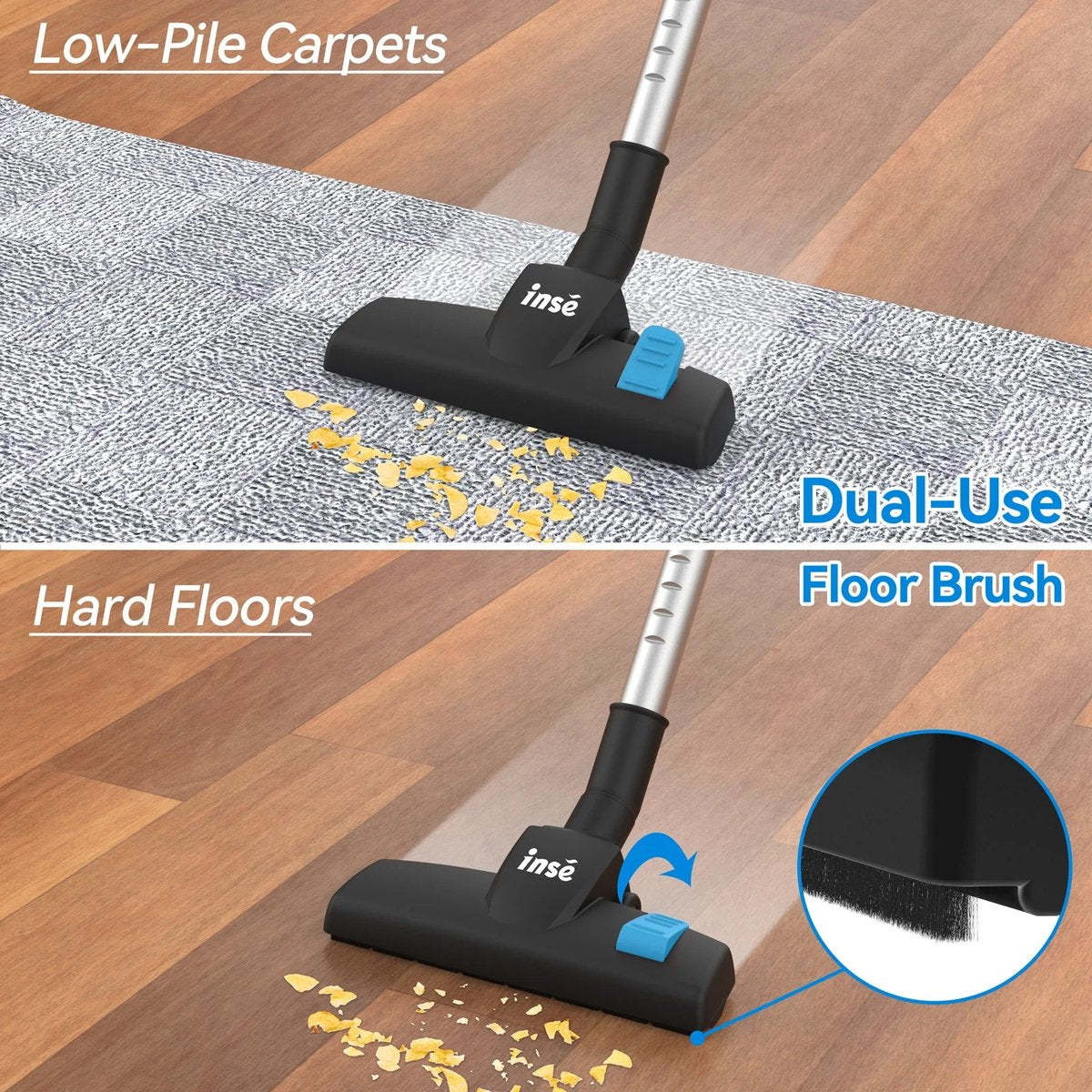 Luxe Steelstofzuiger 3-in-1 - 18000 Pa - Kruimeldief - Steelstofzuiger - 1,2 Liter Stofbak - 23 KPA/600WATT - 6M snoer - HEPA Filter - LUX Design - voor Tapijten en Harde Vloeren - Blauw