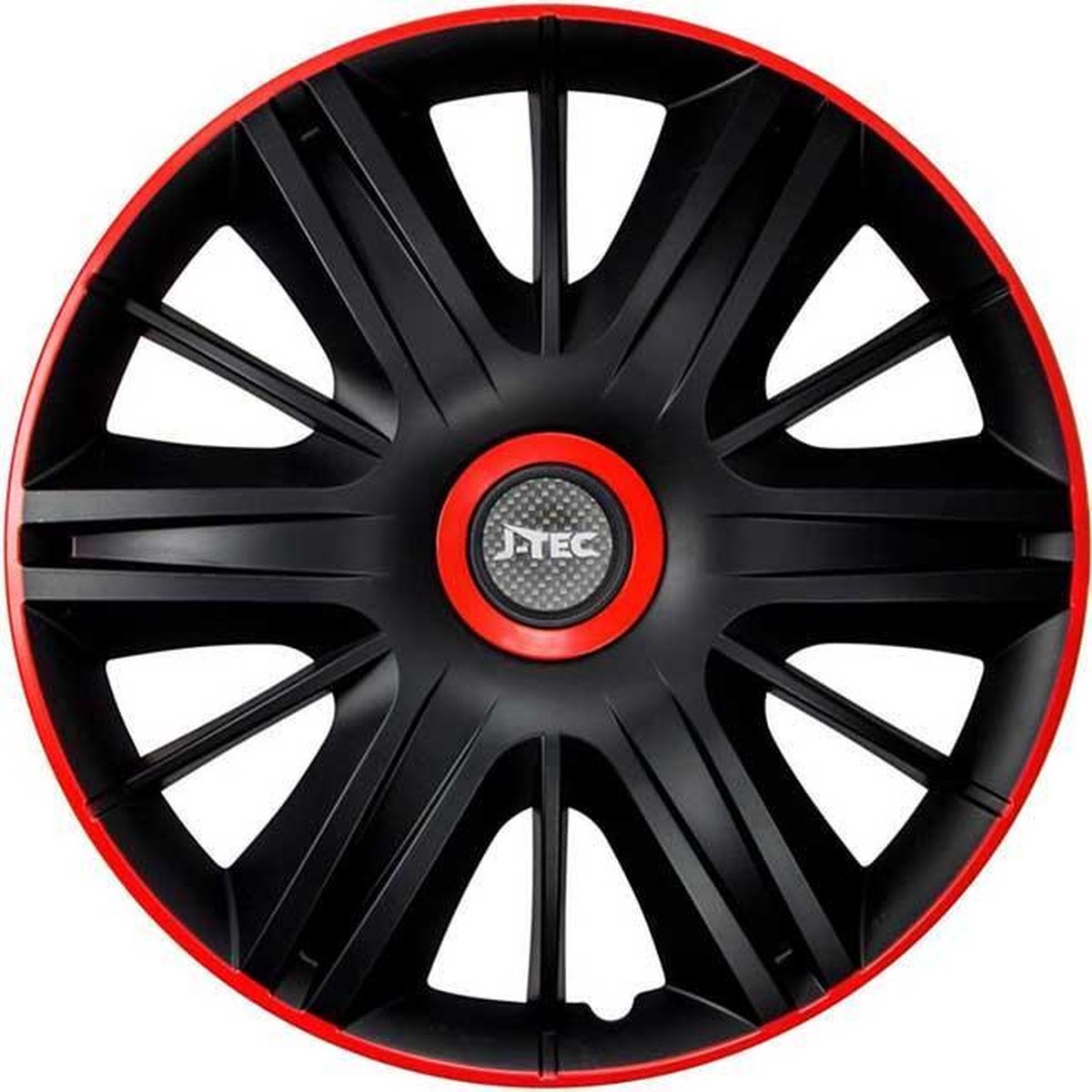 Wheel covers MAXIM-BRR 15 inch black/red rim/ring. Set of 4 pieces in box (please read text!)